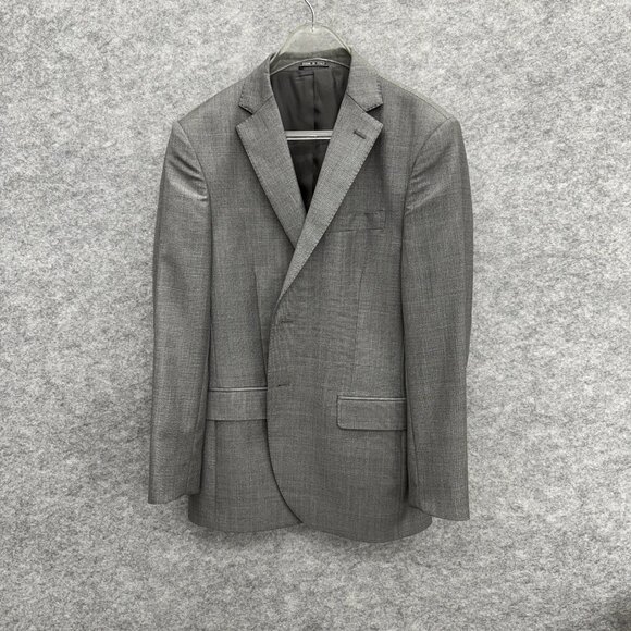 Galante Men's Blazer Sport Coat Suit Jacket Made in Italy 100% Wool Silver 40R